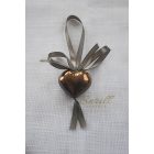 Ereklyetartó kicsi, bronz, antracitszürke szalaggal 