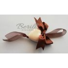 Ereklyetartó drapp, organza szalaggal